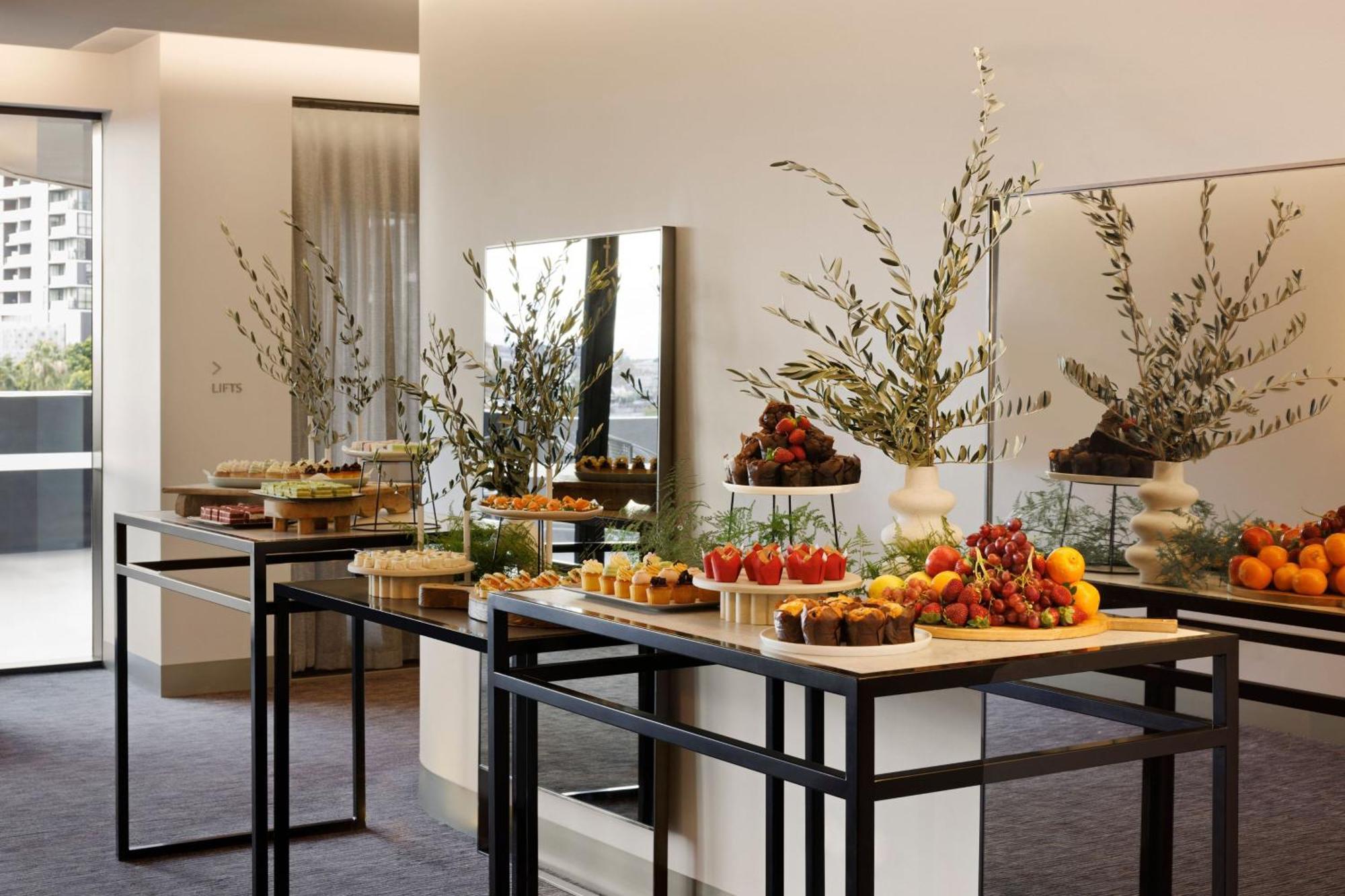 Melbourne Marriott Hotel Docklands Exterior photo A buffet at a hotel